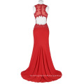 Grace Karin Grace Karin Floor-Length Sleeveless V-Neck Hollowed Back Elegant High Stretchy Long Red Evening Dress GK000121-2